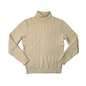 Suitsupply Sweater Mens XL Extra Large Cream Wool Cashmere Blend Cable Knit